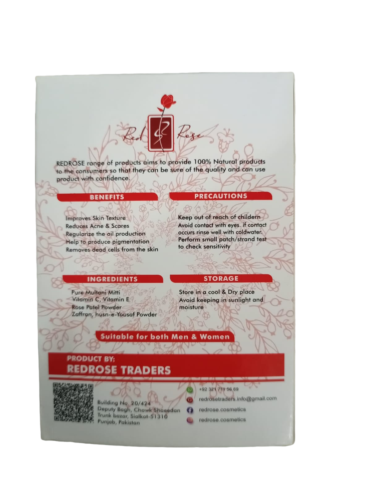 Redrose Zafarani Multani Mitti Powder with Vitimin C & E