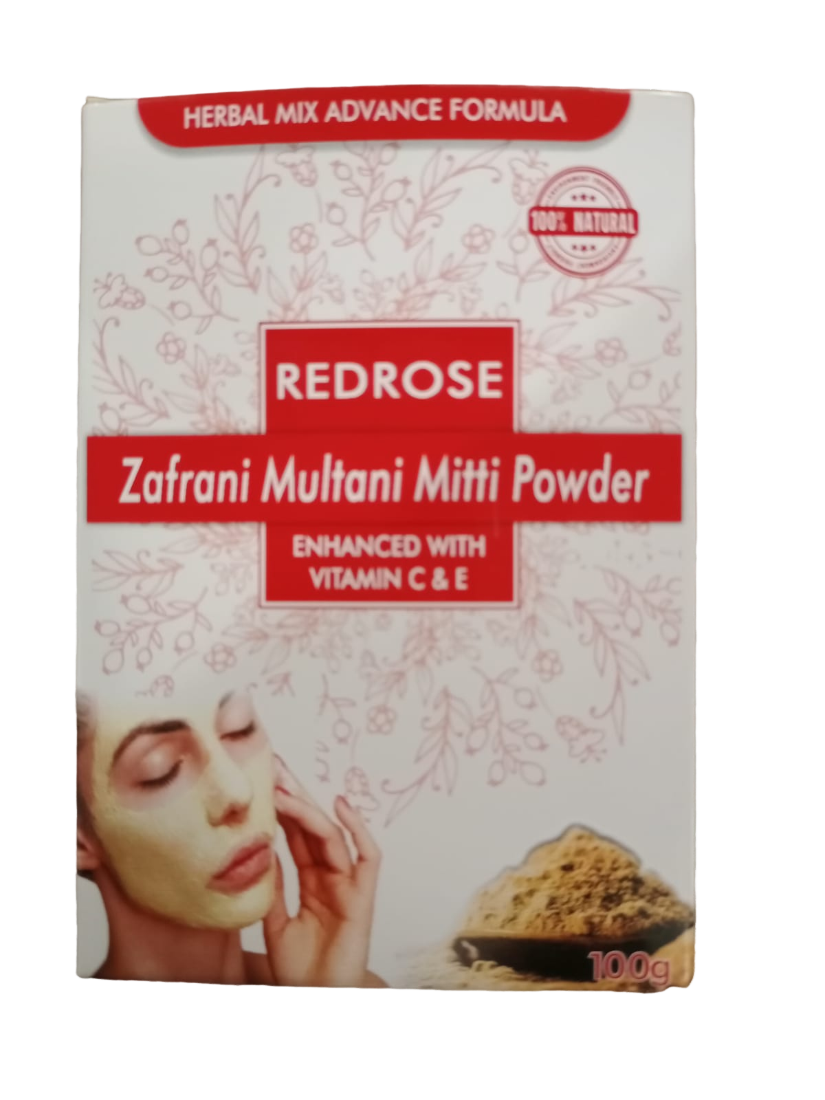 Redrose Zafarani Multani Mitti Powder with Vitimin C & E