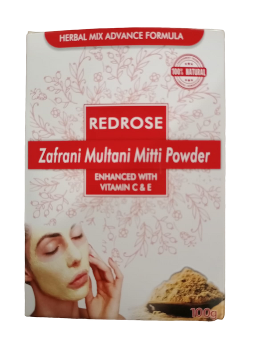 Redrose Zafarani Multani Mitti Powder with Vitimin C & E